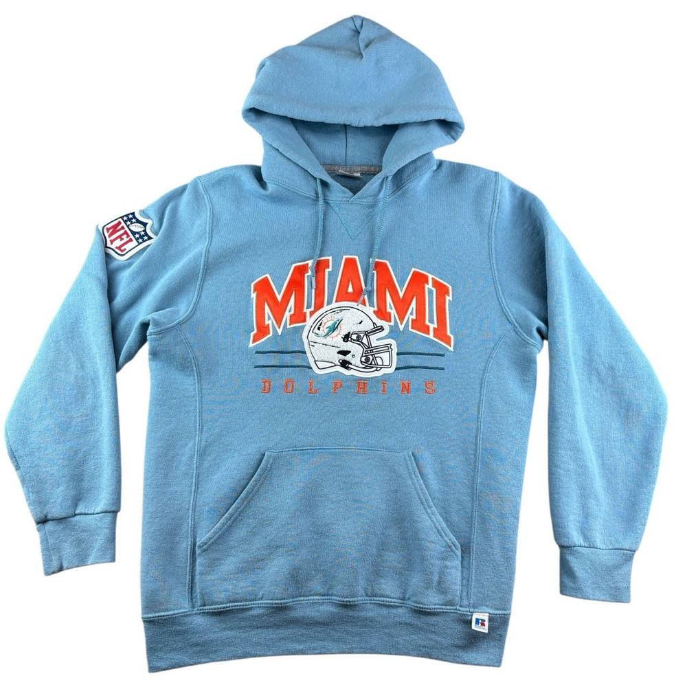 Vintage Miami Dolphins 90s/Y2K Russell Athletic NFL Hoodie Sweatshirt MEDIUM